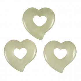 Pendentif donut coeur en jade de Chine