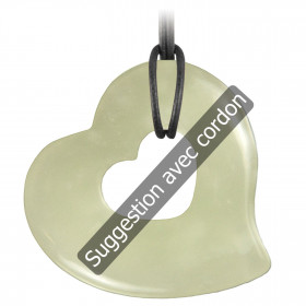 Pendentif donut coeur en jade de Chine