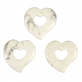 Pendentif donut coeur en howlite