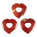 Pendentif donut coeur en jaspe rouge