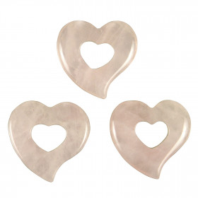 Pendentif donut coeur en quartz rose