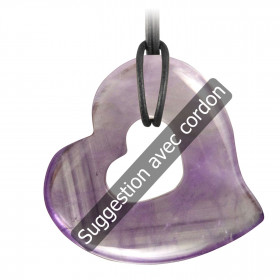 Pendentif donut coeur en améthyste