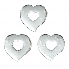 Pendentif donut coeur en cristal de roche