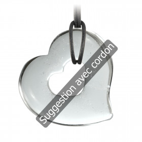 Pendentif donut coeur en cristal de roche