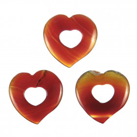 Pendentif donut coeur en cornaline