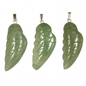 Pendentif aile d'ange en aventurine verte