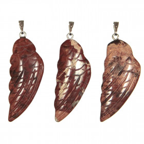 Pendentif aile d'ange en jaspe breschia