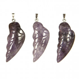 Pendentif aile d'ange en améthyste