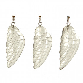 Pendentif aile d'ange en cristal de roche