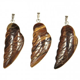 Pendentif aile d'ange en oeil de tigre