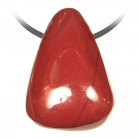 Pendentif pierre roulée percée en jaspe rouge