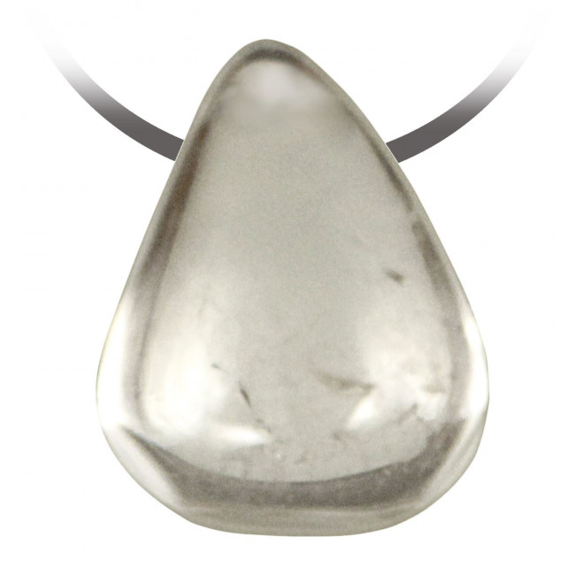 Pendentif pierre roulée percée en cristal de roche