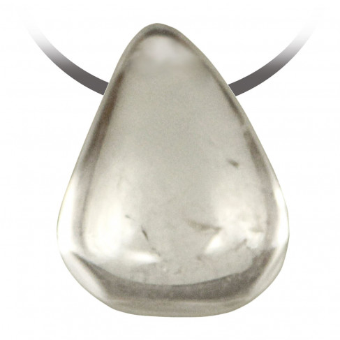 Pendentif pierre roulée percée en cristal de roche