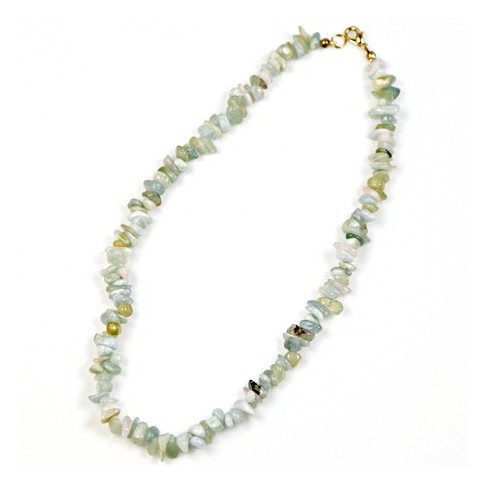 Collier de pierre en aigue-marine - perles baroques - 45 cm