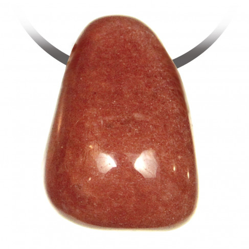 Pendentif pierre roulée percée en aventurine rouge