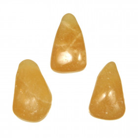 Pendentif pierre roulée percée en calcite orange