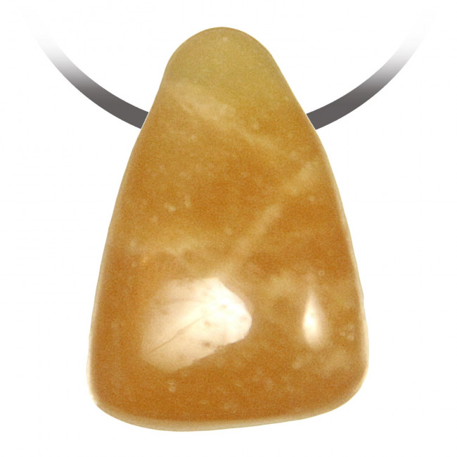Pendentif pierre roulée percée en calcite orange