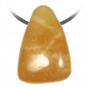Pendentif pierre roulée percée en calcite orange