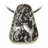 Pendentif pierre roulée percée en obsidienne neige