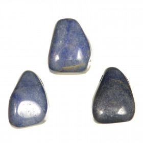 Pendentif pierre roulée percée en quartz bleu