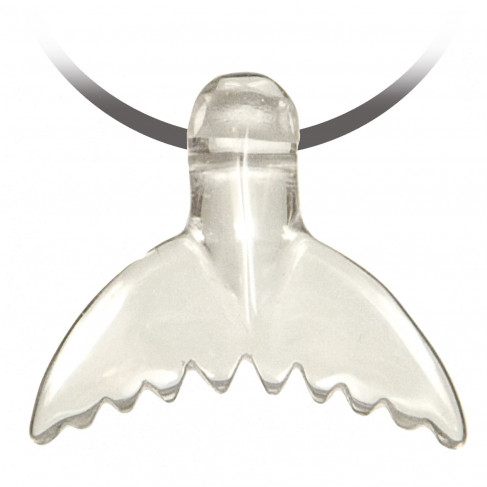 Pendentif pierre percée queue de baleine en cristal de roche