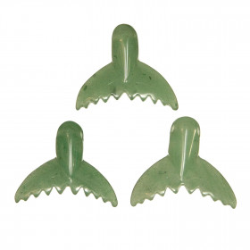 Pendentif pierre percée queue de baleine en aventurine verte