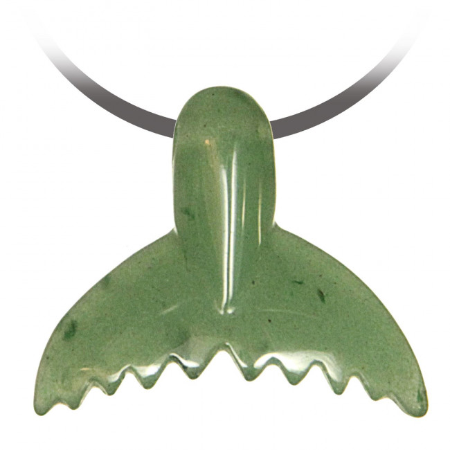 Pendentif pierre percée queue de baleine en aventurine verte