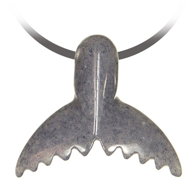 Pendentif pierre percée queue de baleine en quartz bleu