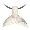 Pendentif pierre percée queue de baleine en howlite