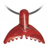 Pendentif pierre percée queue de baleine en jaspe rouge
