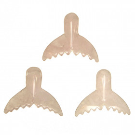 Pendentif pierre percée queue de baleine en quartz rose