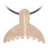 Pendentif pierre percée queue de baleine en quartz rose
