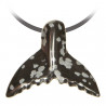 Pendentif pierre percée queue de baleine en obsidienne neige