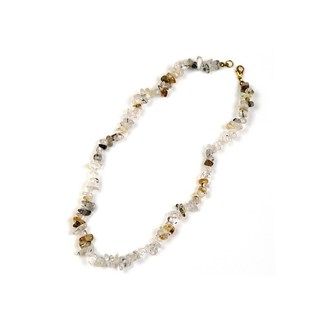 Collier de pierre en cristal avec inclusions - perles baroques