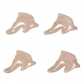 Pendentif pierre percée dauphin en quartz rose