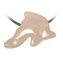 Pendentif pierre percée dauphin en quartz rose