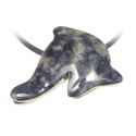 Pendentif pierre percée dauphin en sodalite