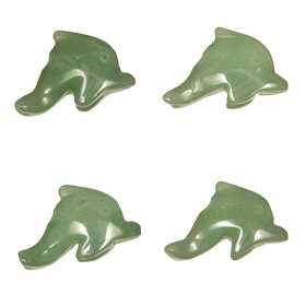 Pendentif pierre percée dauphin en aventurine verte