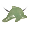 Pendentif pierre percée dauphin en aventurine verte