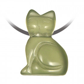 Pendentif pierre percée chat en jade de Chine