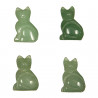 Pendentif pierre percée chat en aventurine verte