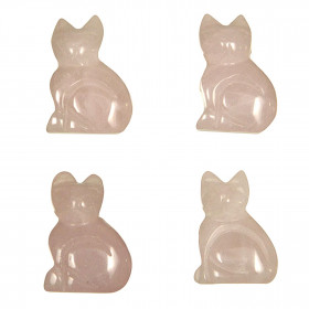 Pendentif pierre percée chat en quartz rose