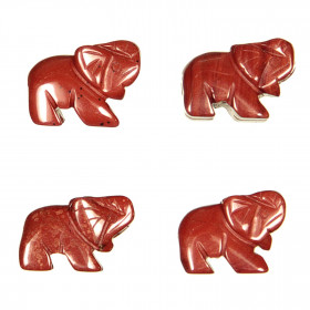Pendentif pierre percée élephant en jaspe rouge