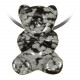 Pendentif pierre percée ourson en obsidienne neige