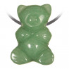 Pendentif pierre percée ourson en aventurine verte