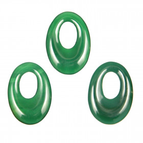Pendentif donut oval en agate verte