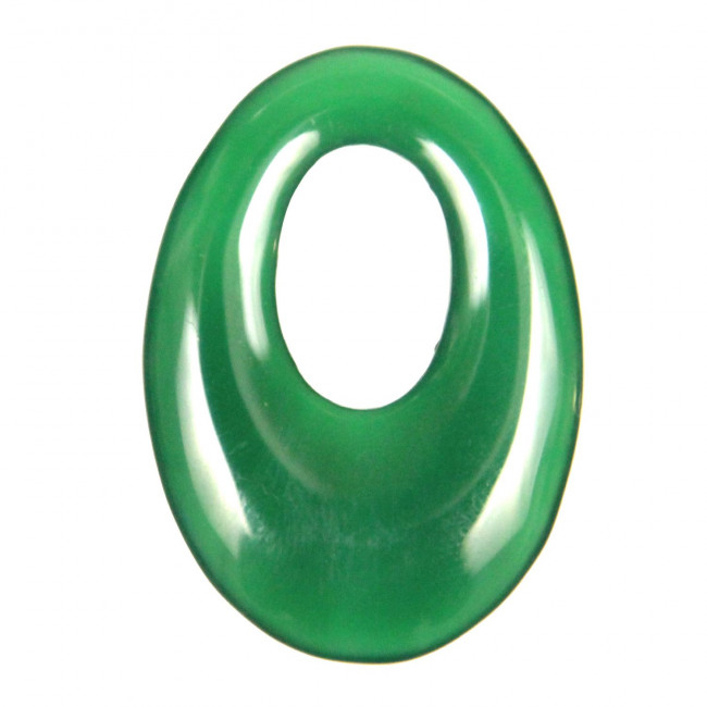Pendentif donut oval en agate verte