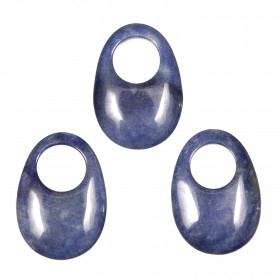 Pendentif donut oval en quartz bleu