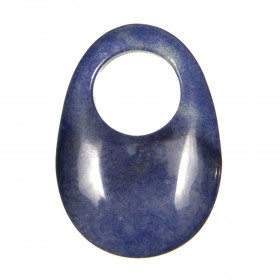 Pendentif donut oval en quartz bleu