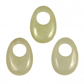 Pendentif donut oval en jade de Chine